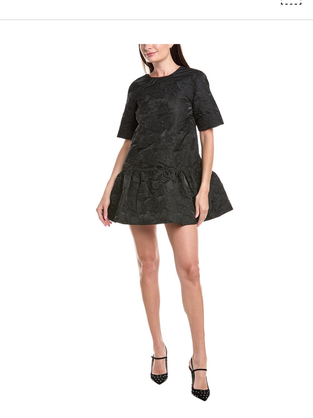 Ganni botanical jacquard short sleeve dress